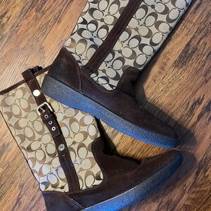 Coach Brown and Tan Patterned Sole
